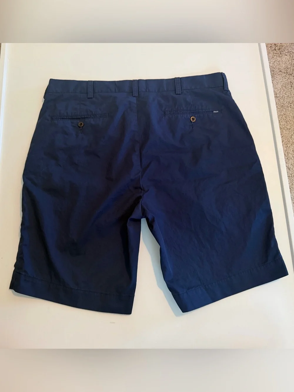 Polo Ralph Lauren Navy Flat-Front Men’s Cotton Golf Chino Shorts W35 10” Inseam